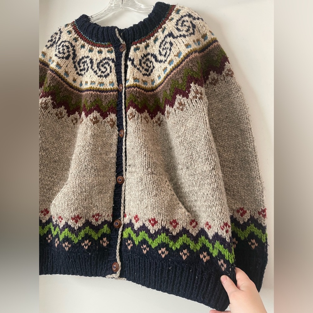 Vintage Handmade Sisandina 100% Natural Wool Sweater - Picture 6 of 14